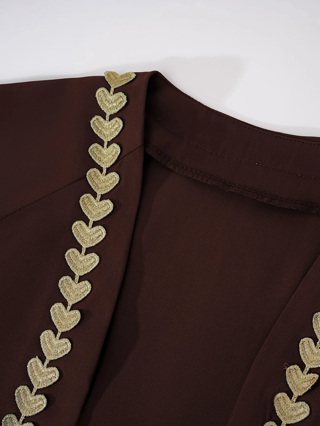 Muslim Womens Abaya with Gold Heart Loose Long Ideal for Islamic Modest Fashion Daily Wear Prayers Weddings Religious Events