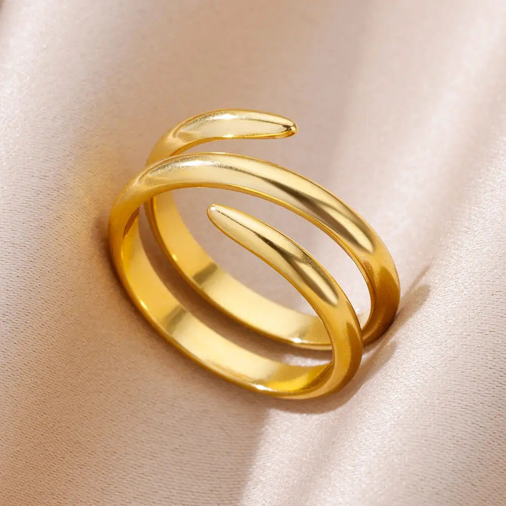 Golden Geometric Adjustable Ring