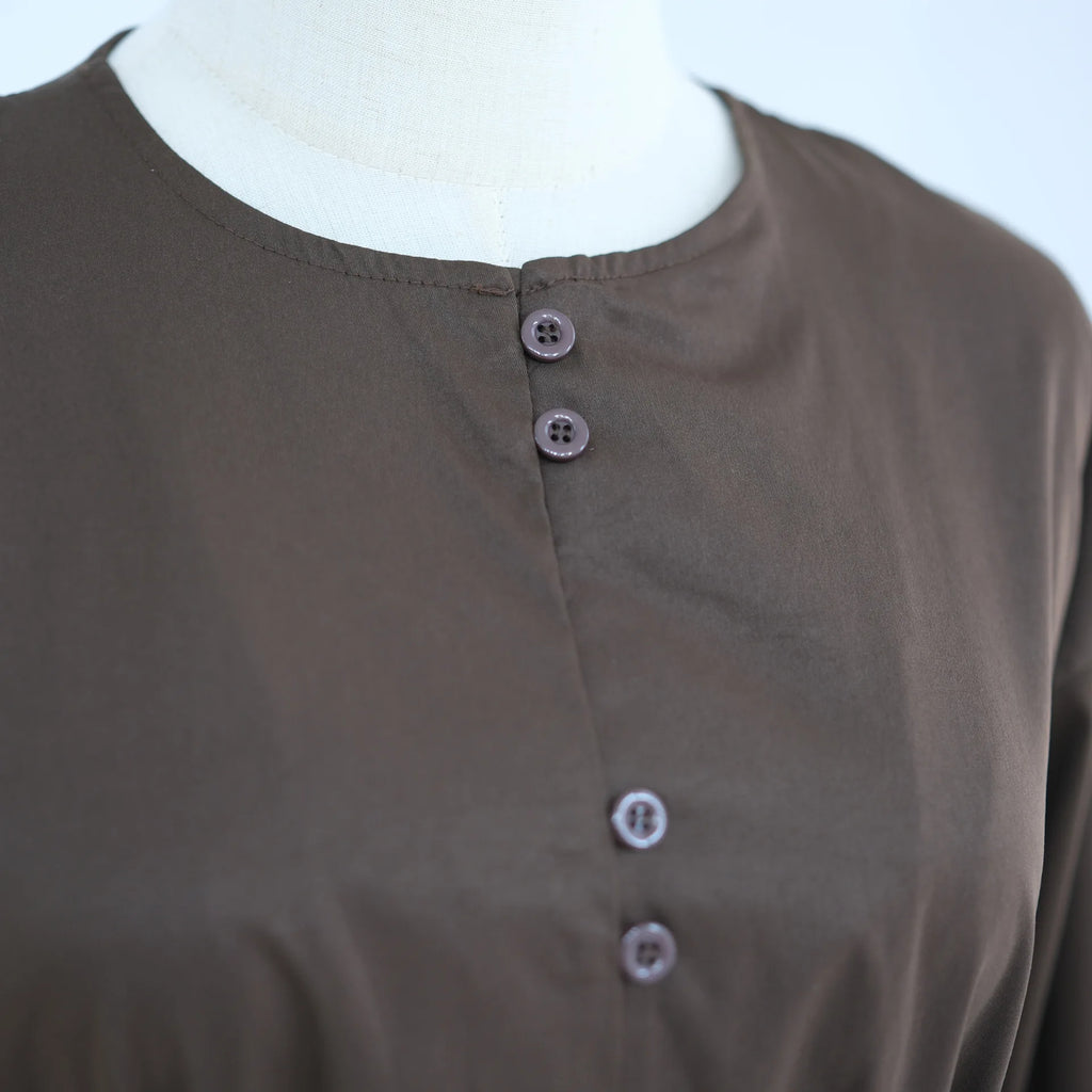 New Elegant Women Buttons Tops and Pants Muslim Set Dubai Abaya Kaftan Islam Clothing Modest Tracksuit Femme Musulmane Ensembles