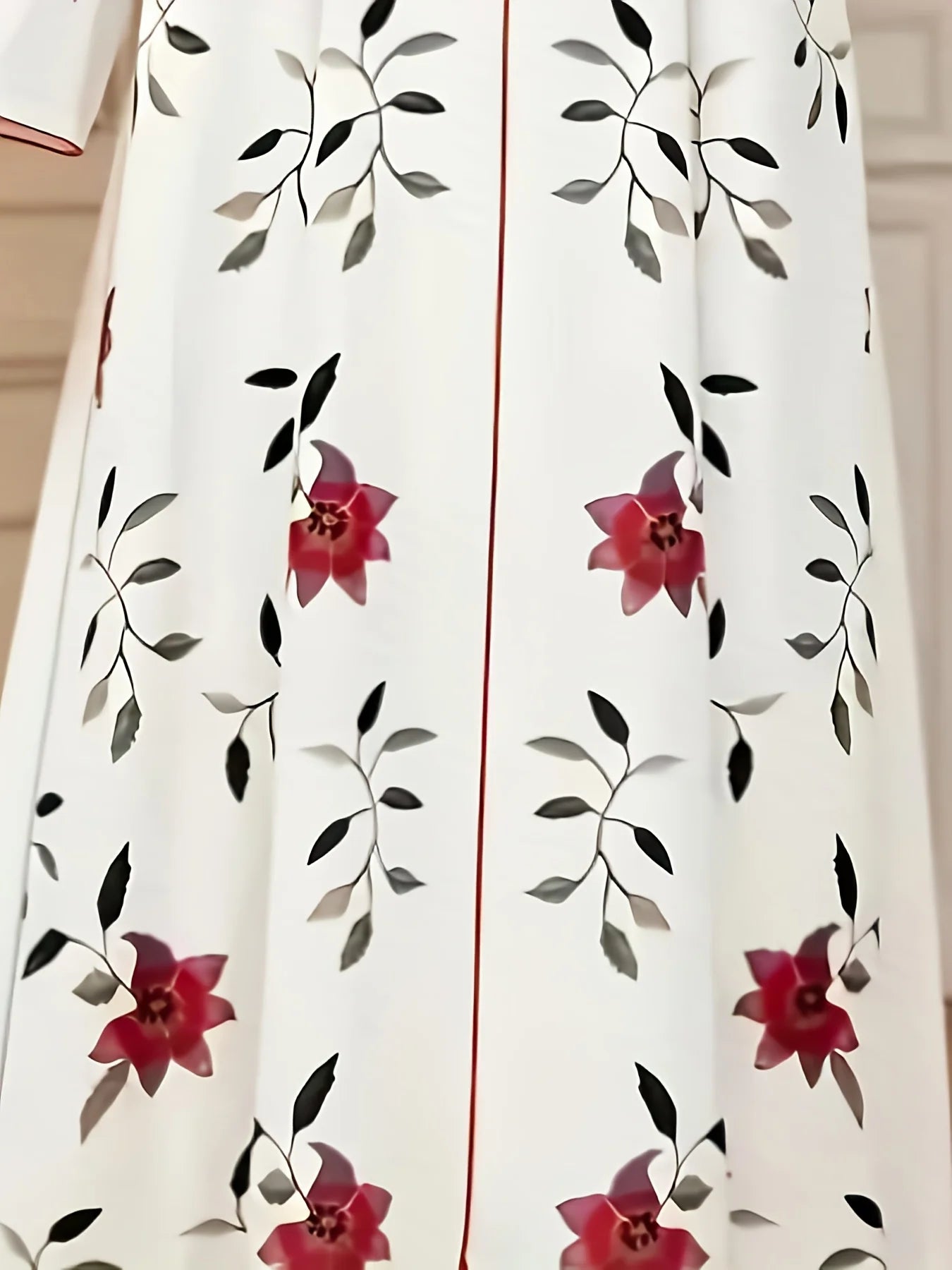 Floral Print V-Neck Slit Hem Maxi Skirt Dress