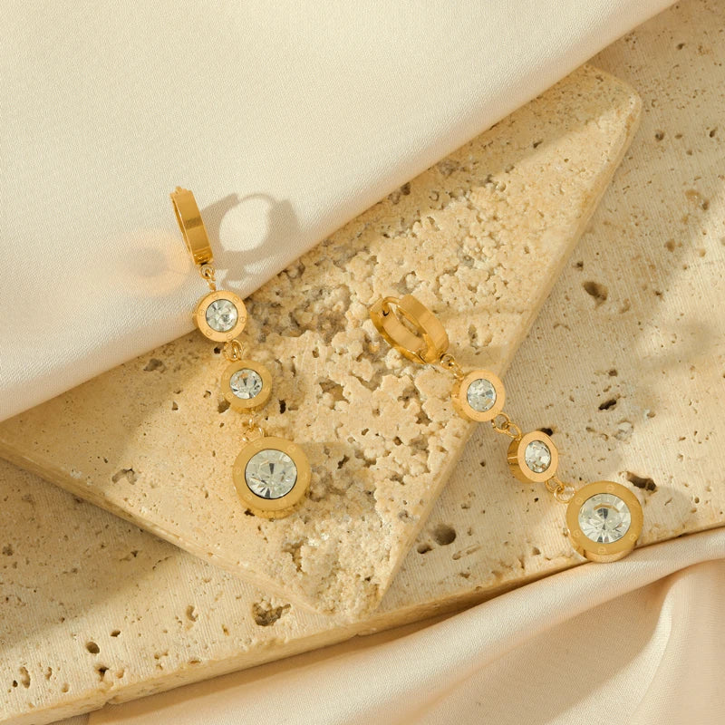 White Zirconia Drop Dangle Earrings
