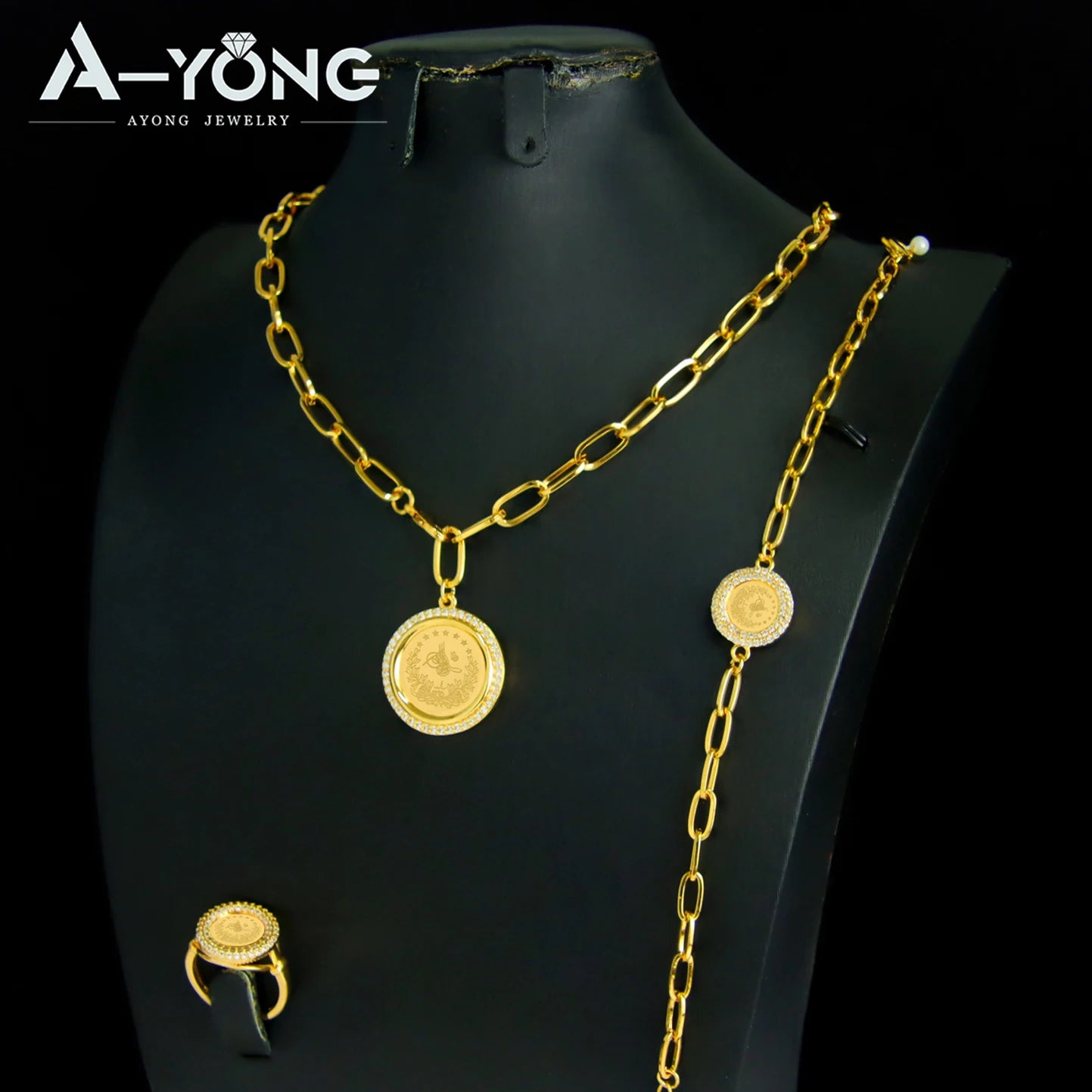 Turkish Coins Gold Jewellery Set