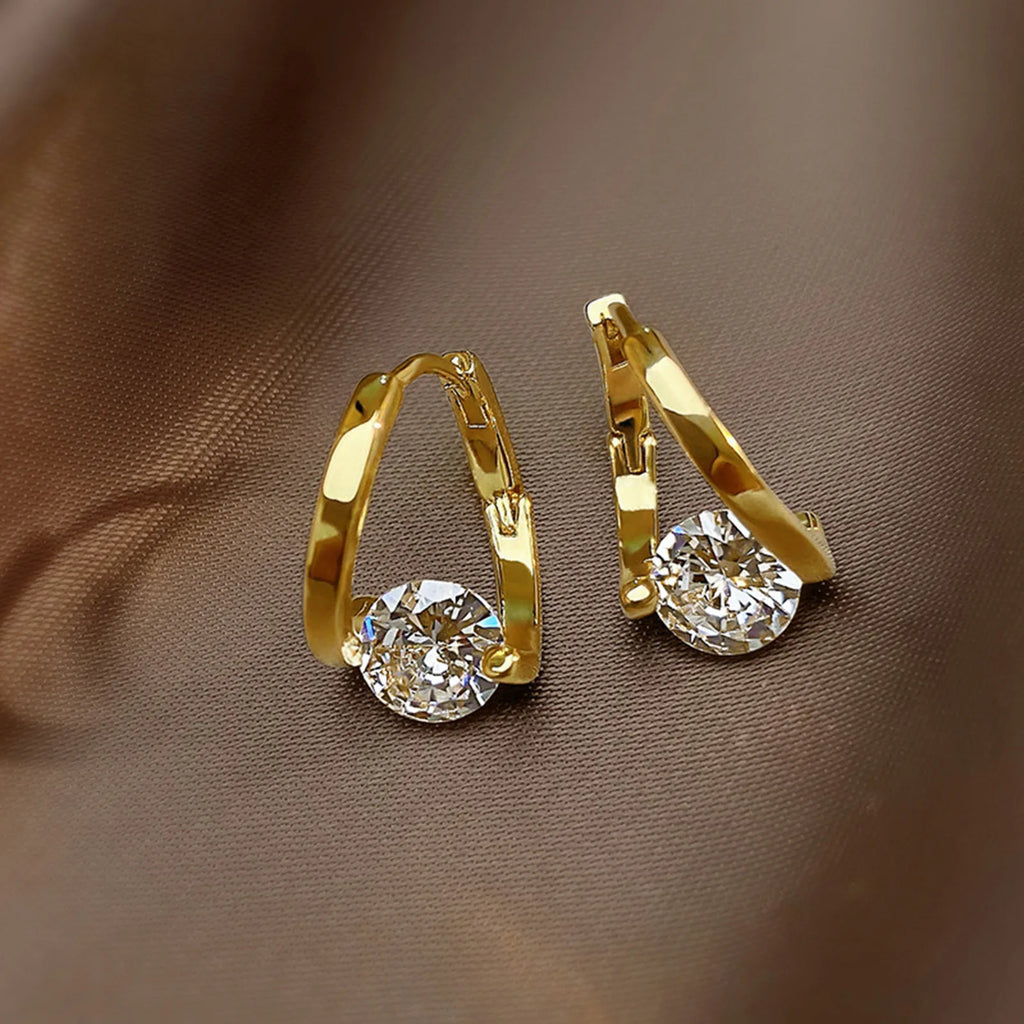 Cubic Zirconia Hypoallergenic Hoop Earrings