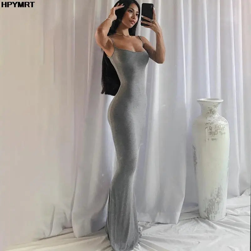 Silken Allure Maxi Dress
