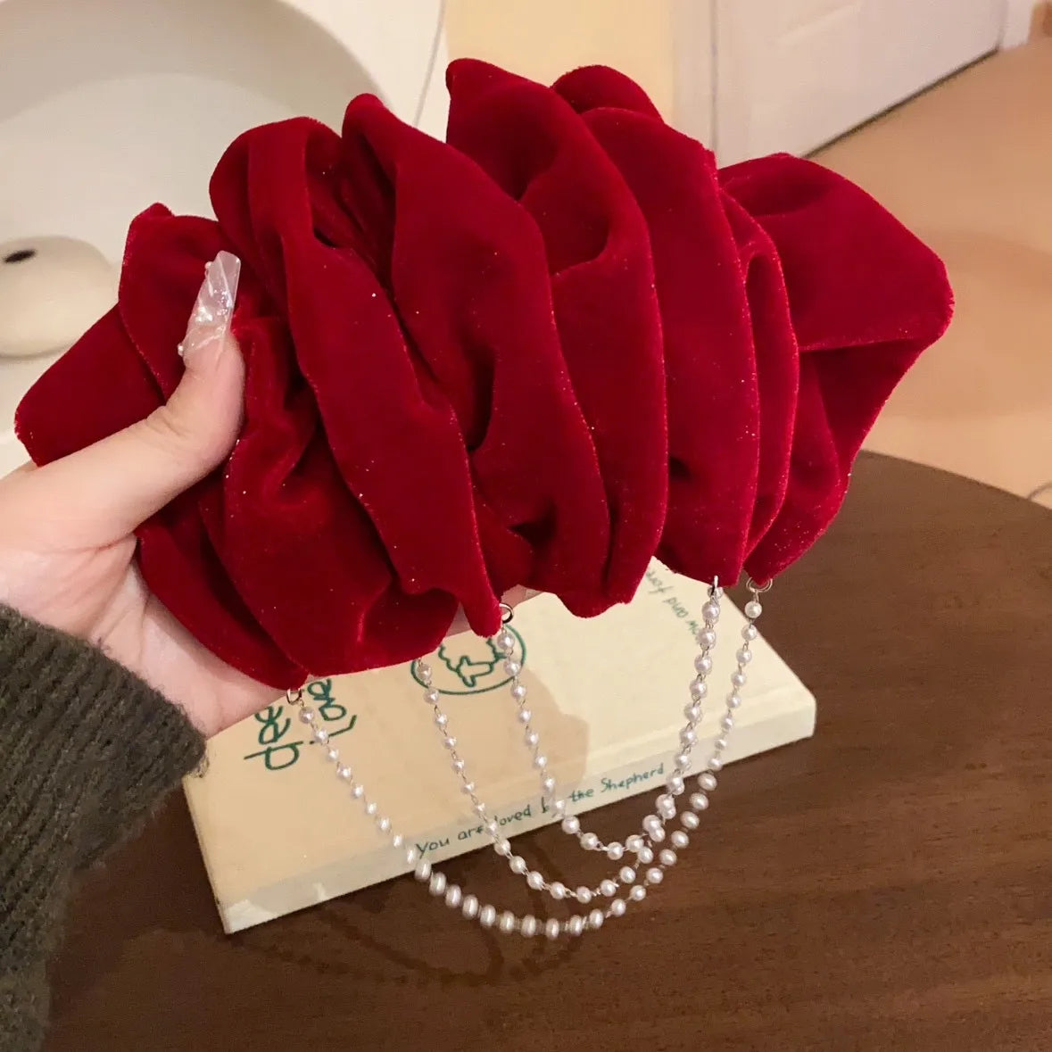 Full Rhinestone Leaf Pearl Headband