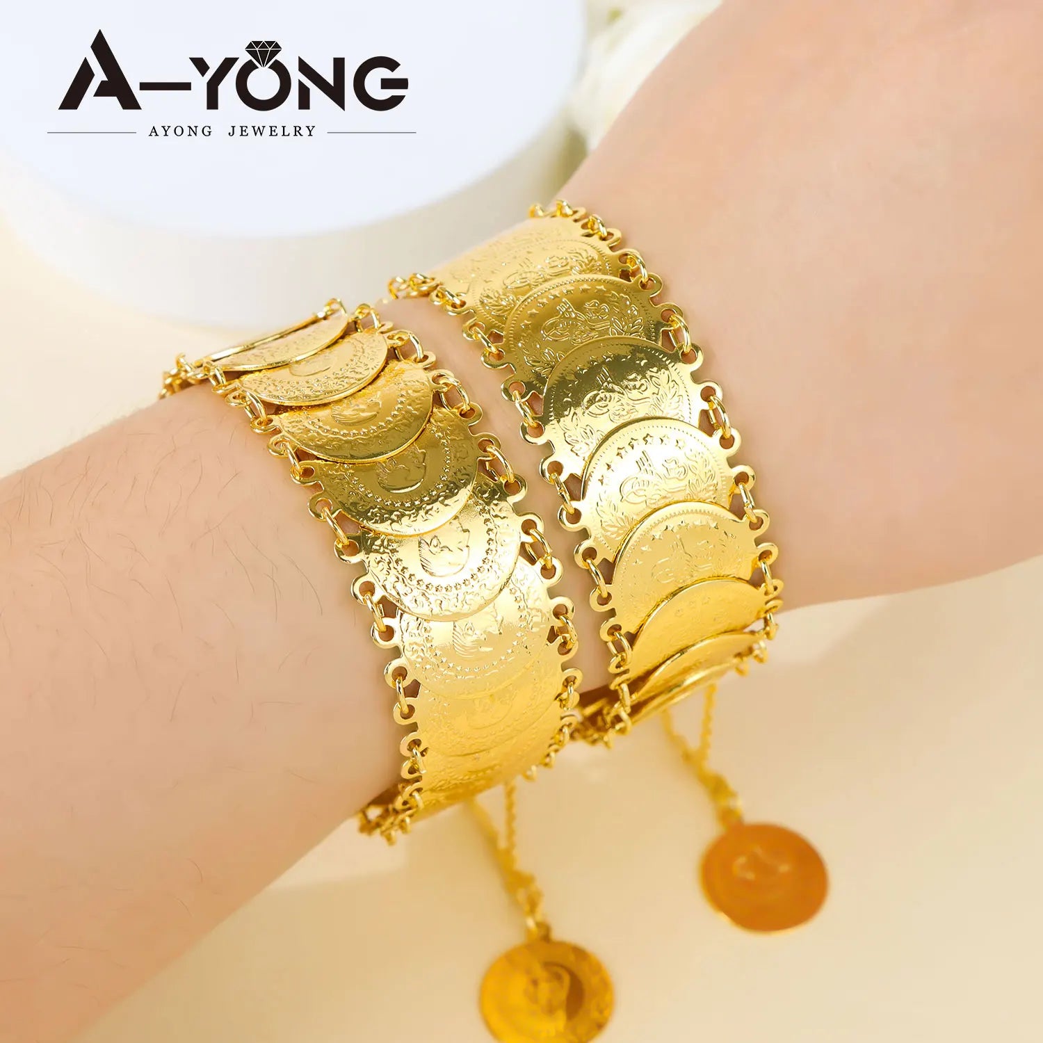 Ottoman Turkish Coins Cuff Bangle