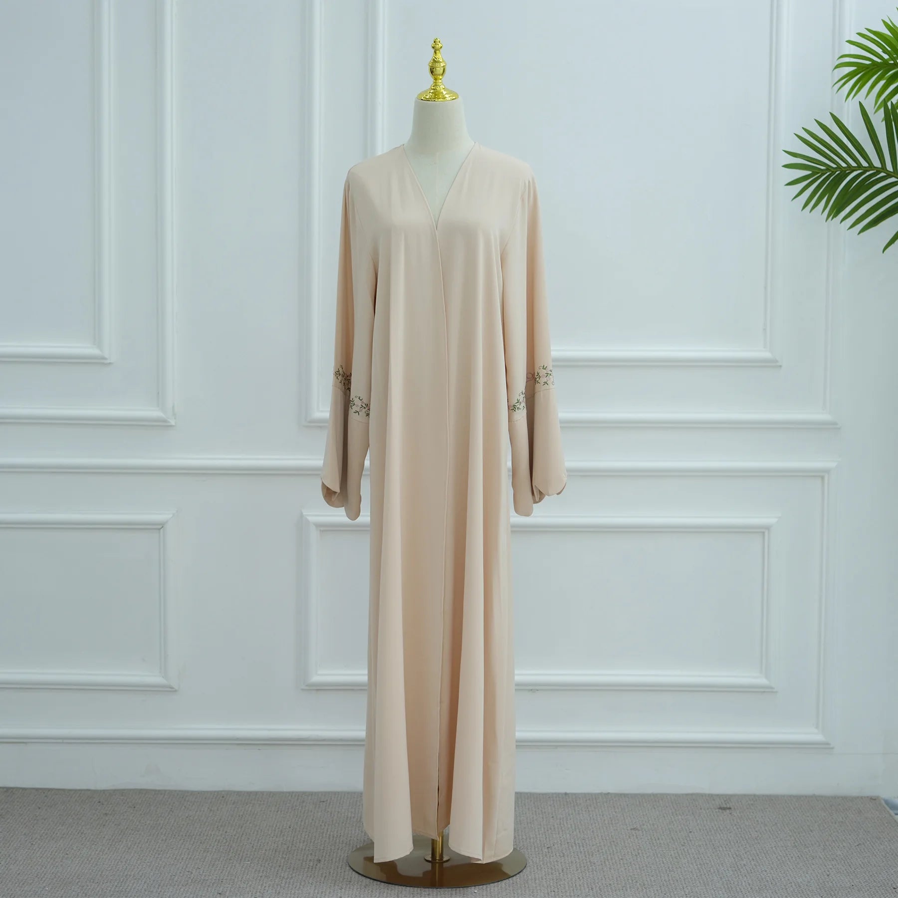 Luxurious Floral Embroidery Hijab Abaya Kaftan