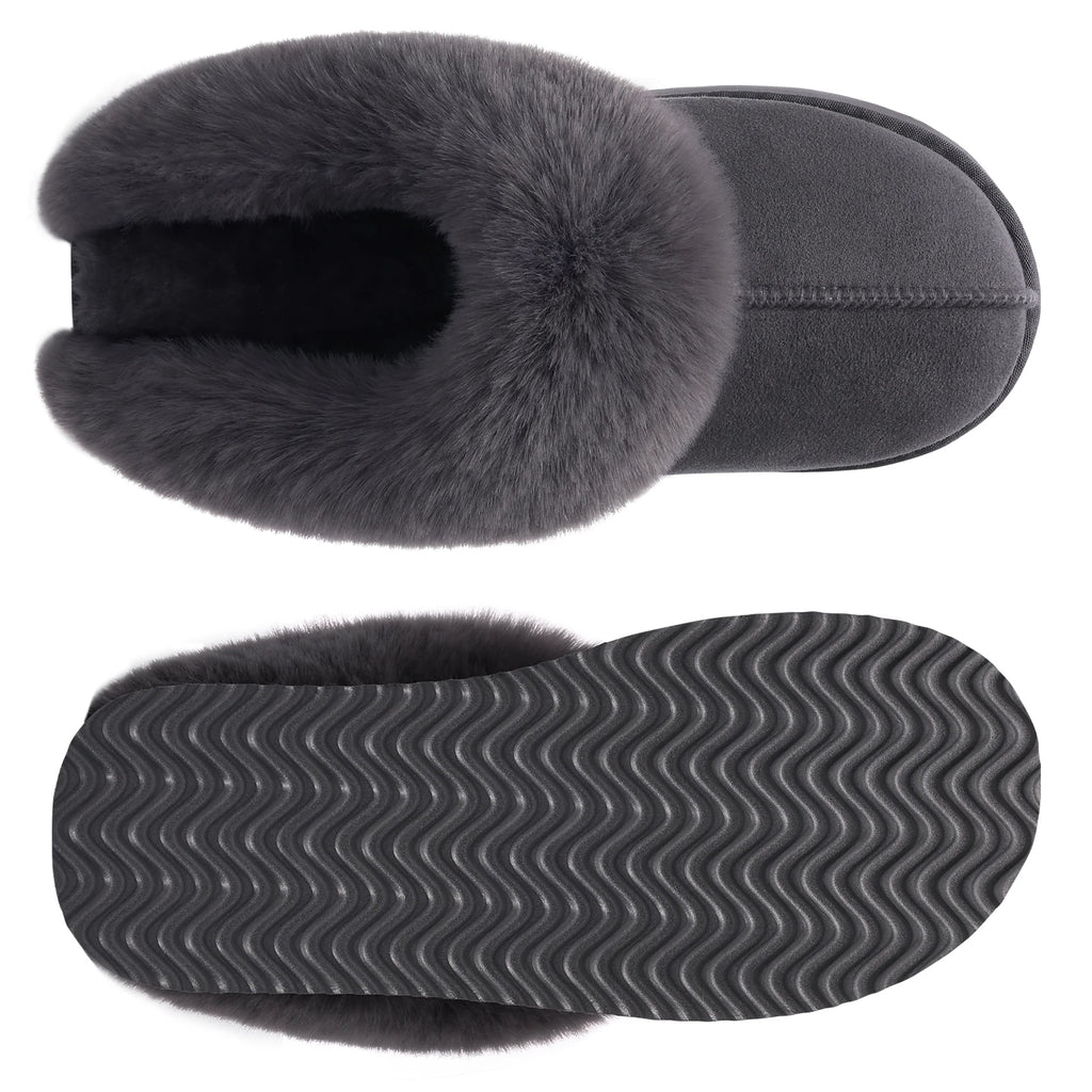 Women's Fluffy Winter Slippers – Warm Plush Fur-Lined Home Slides
