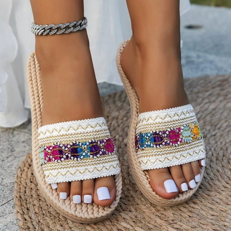 Bohemian Tassel Flat Sandal Slippers