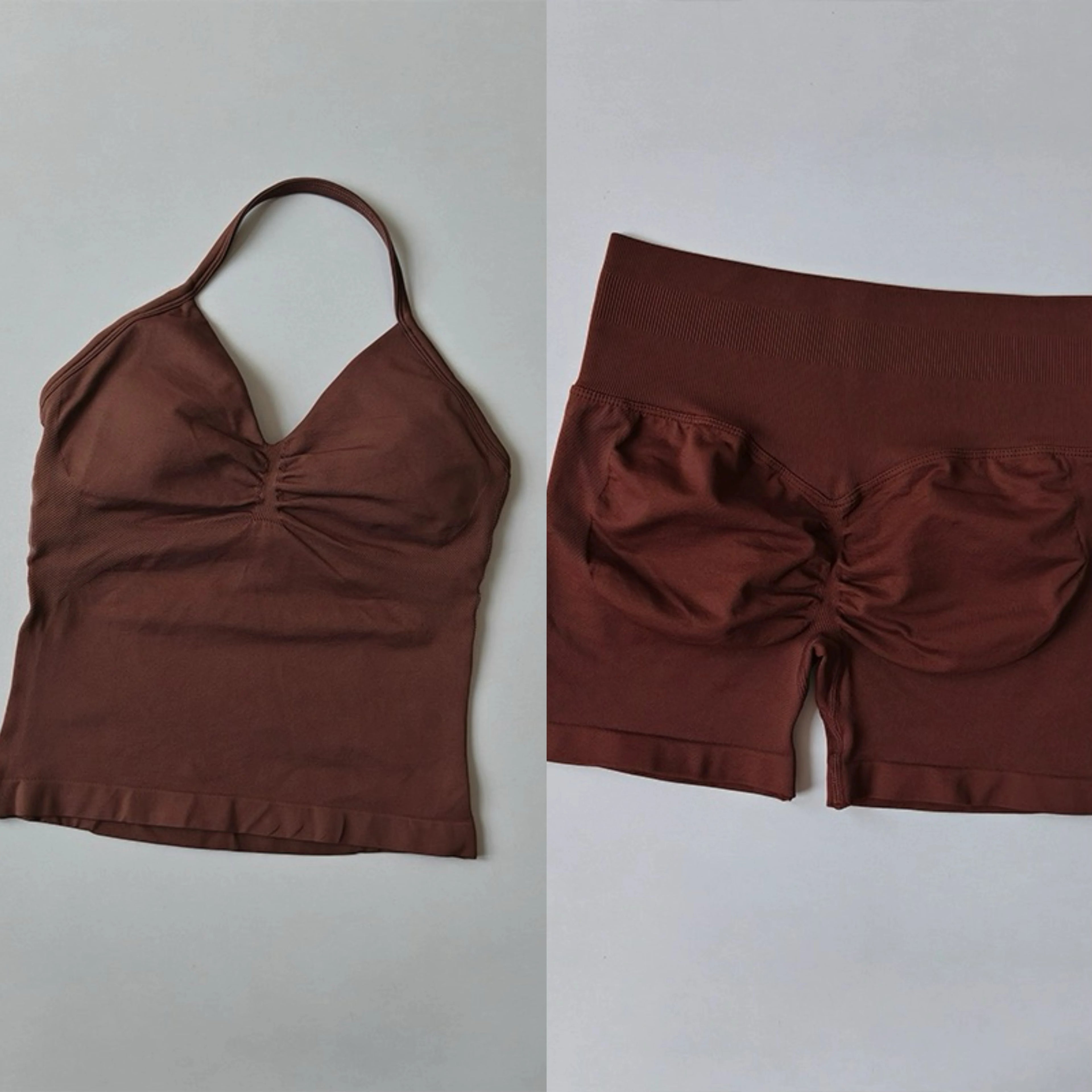 Halter Neck Sports Bra & Shorts Set