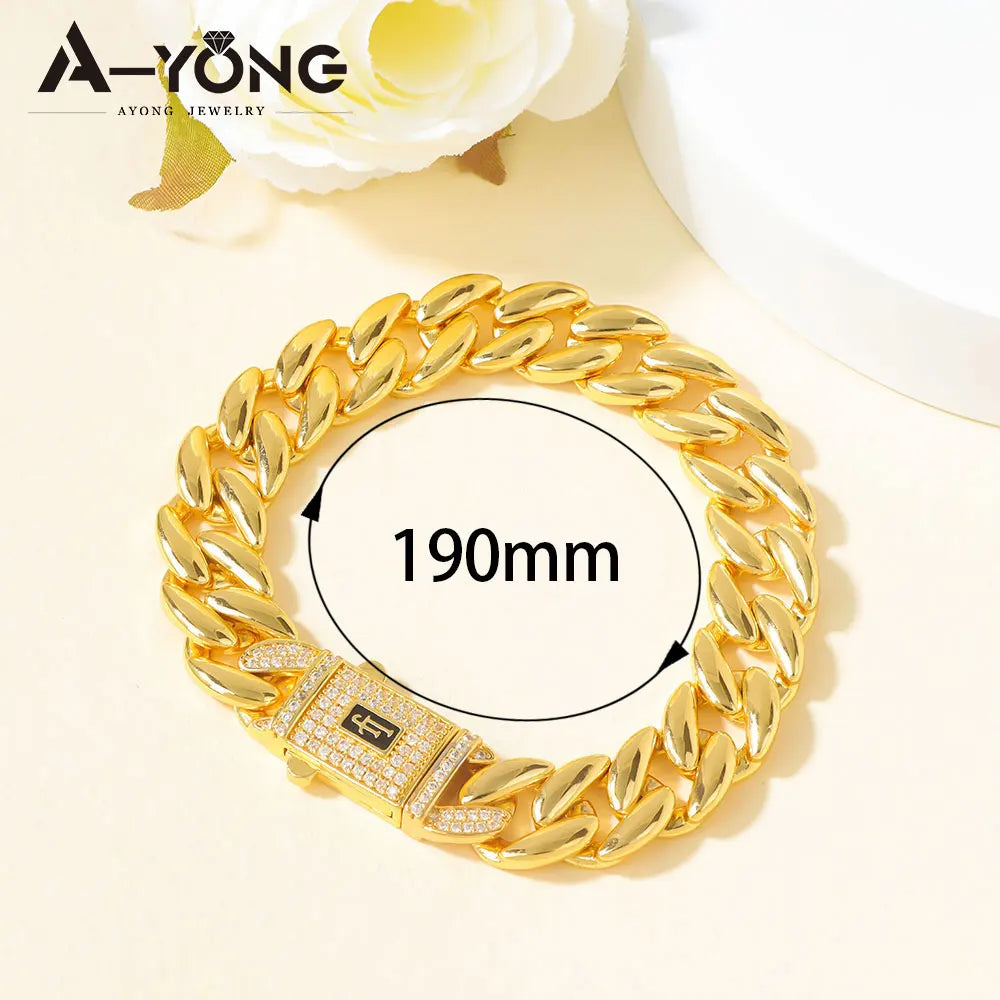 Dubai Gold Zircon Hip Hop Choker Set