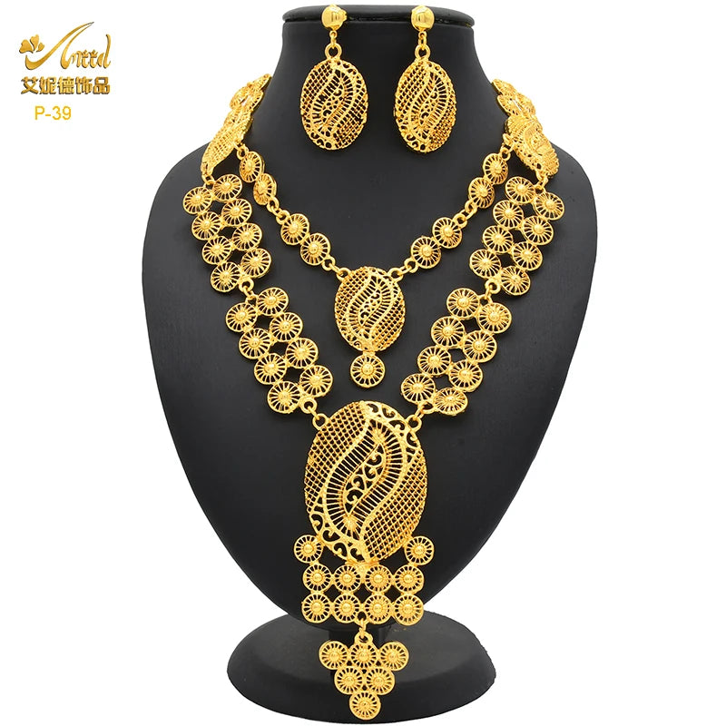 Royal Gold Wedding Jewelry Set
