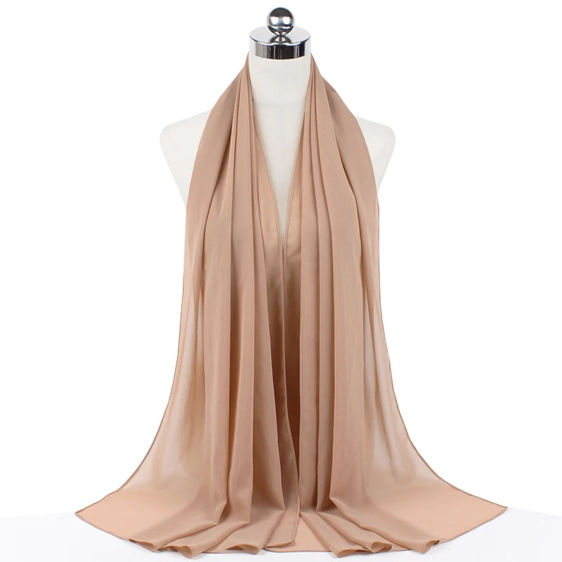 Signature Chiffon Hijab – Soft Lightweight Headscarf | 60 Colors