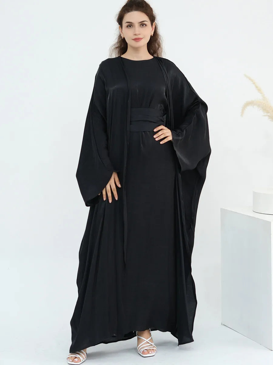 Arabic Kimono Cardigan Abaya Set