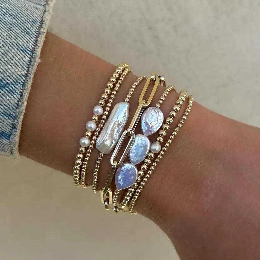 Natural Pearl Bracelet Set