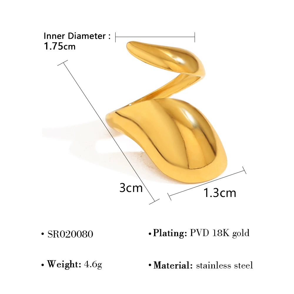 Chunky Glossy 18K Gold Plated Ring