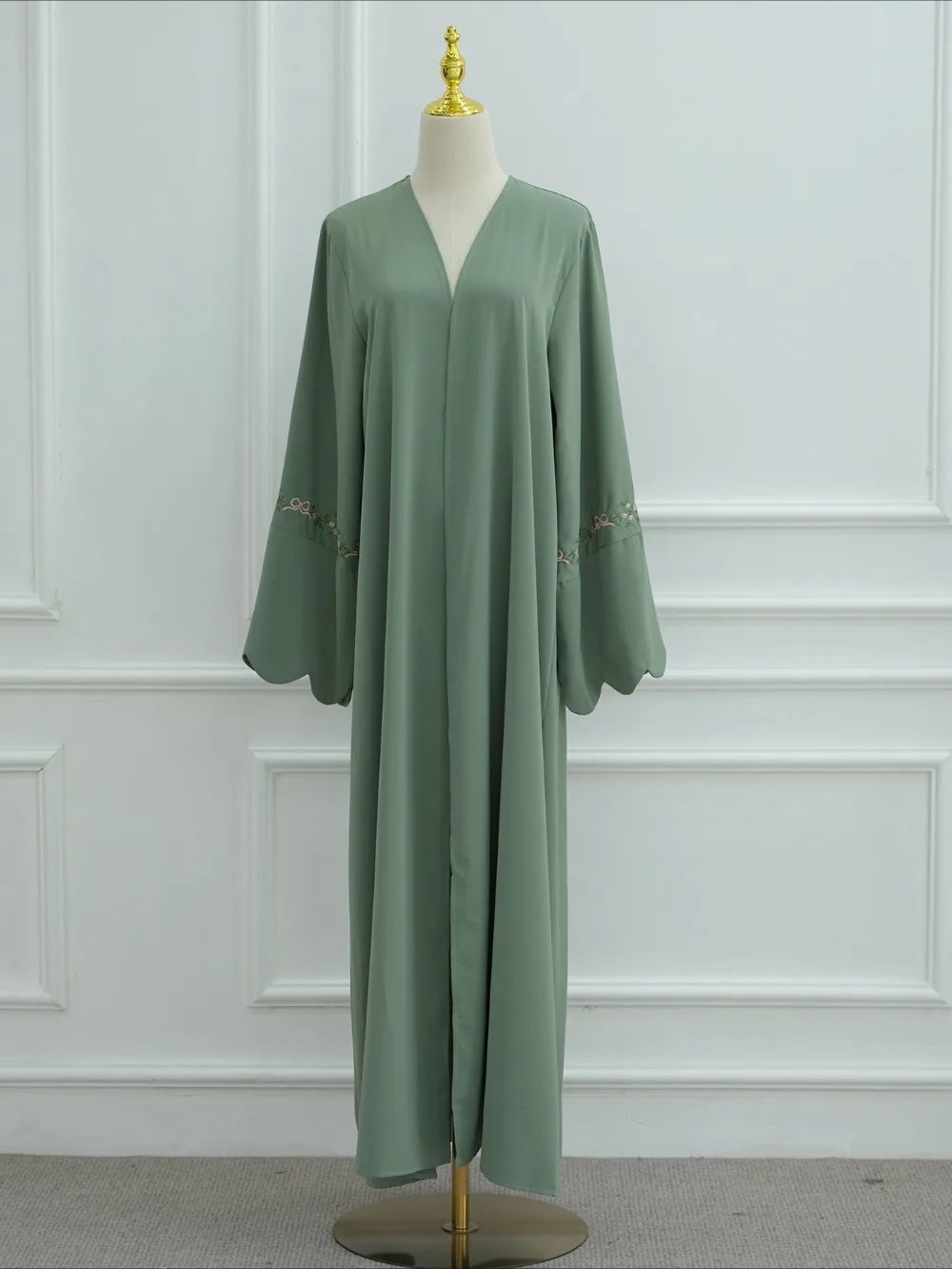 Embroidery Open Cardigan Abaya Dress