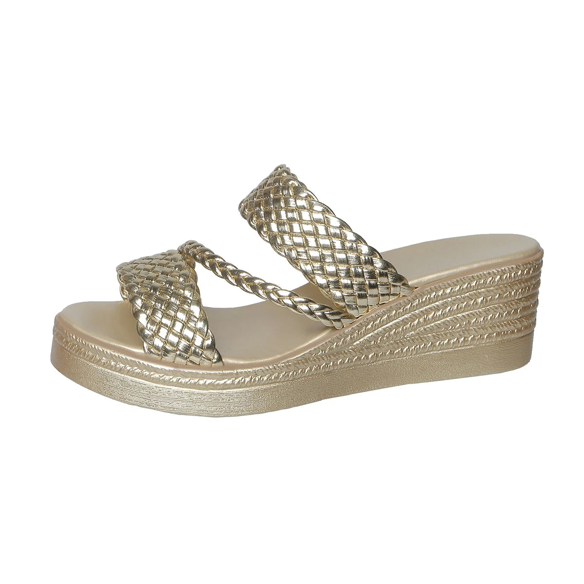Women's Pleated Wedge Sandals – Platform Slip-On Shoes