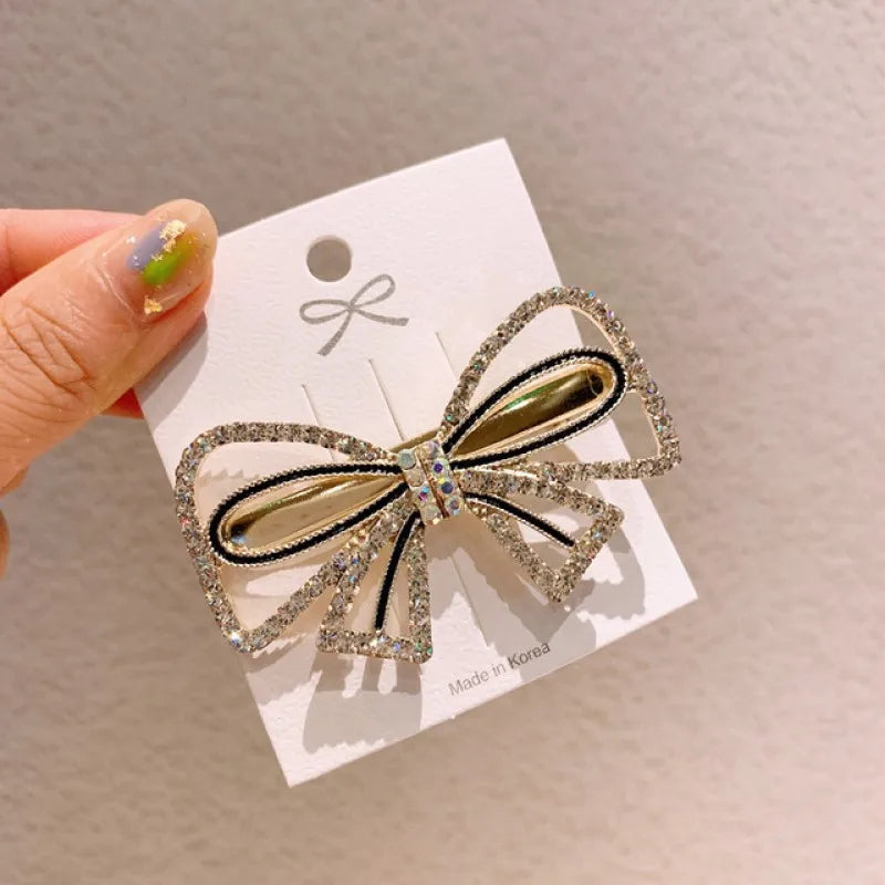Handmade Pearl & Rhinestone Flower Hair Clips Set