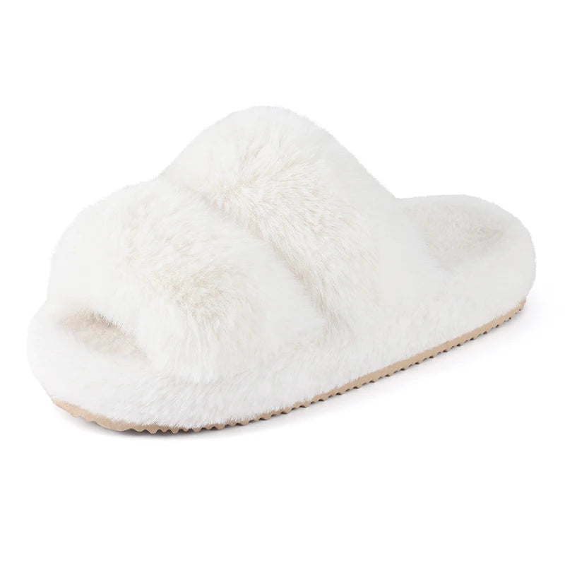 Women's Suede Winter Slippers – Plush Lined Cozy House Shoes
