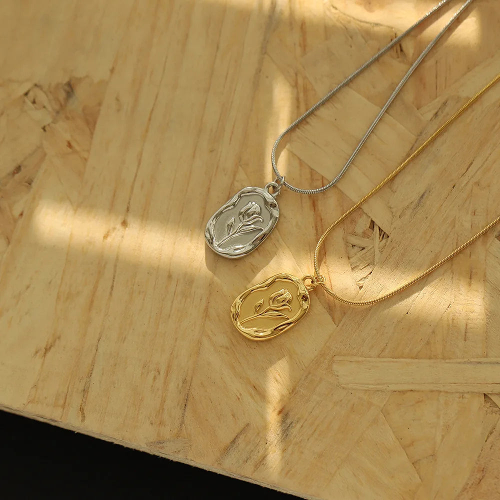 Tulip Rose Pendant Necklace