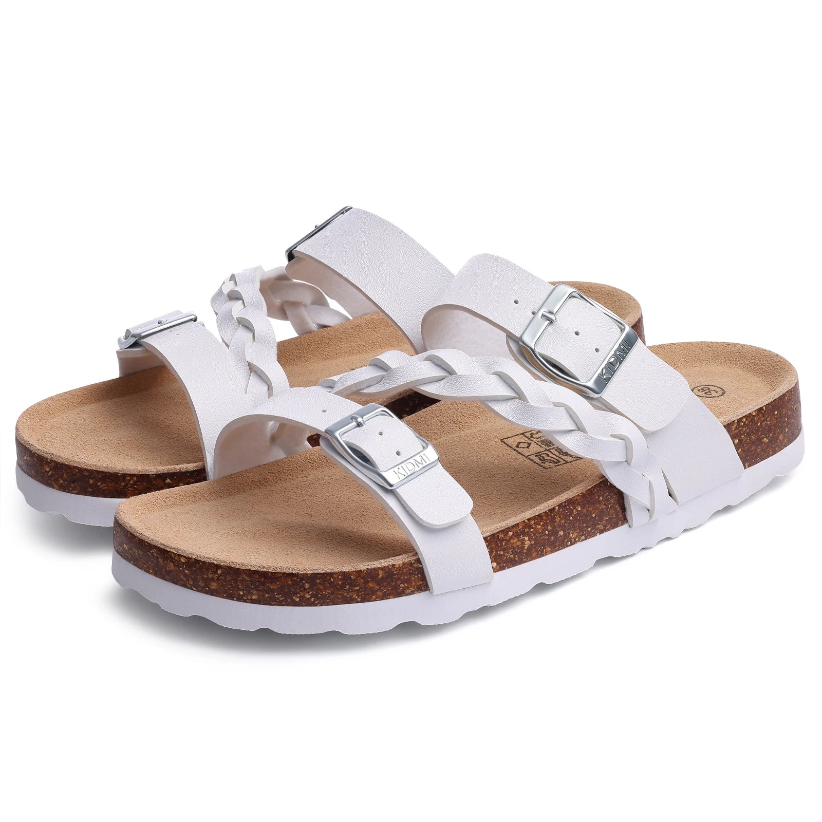 Cork Footbed Double Buckle Sandals