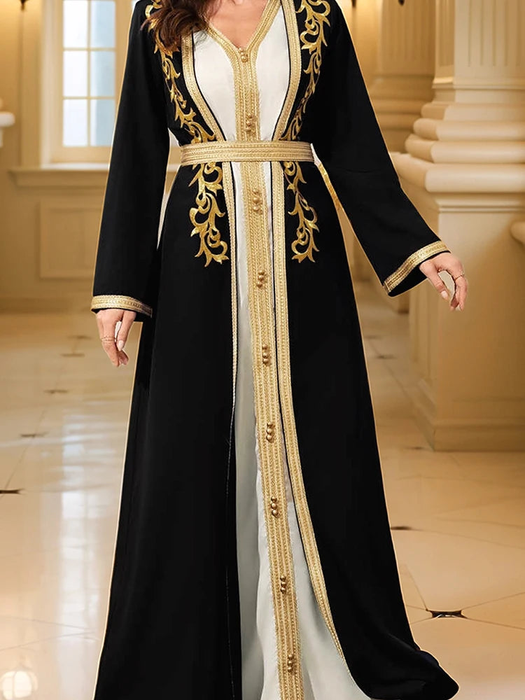Gold Embroidered Moroccan Kaftan Eid Dress