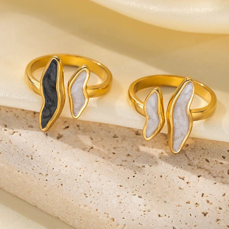 Wave Drip Glaze Open Ring