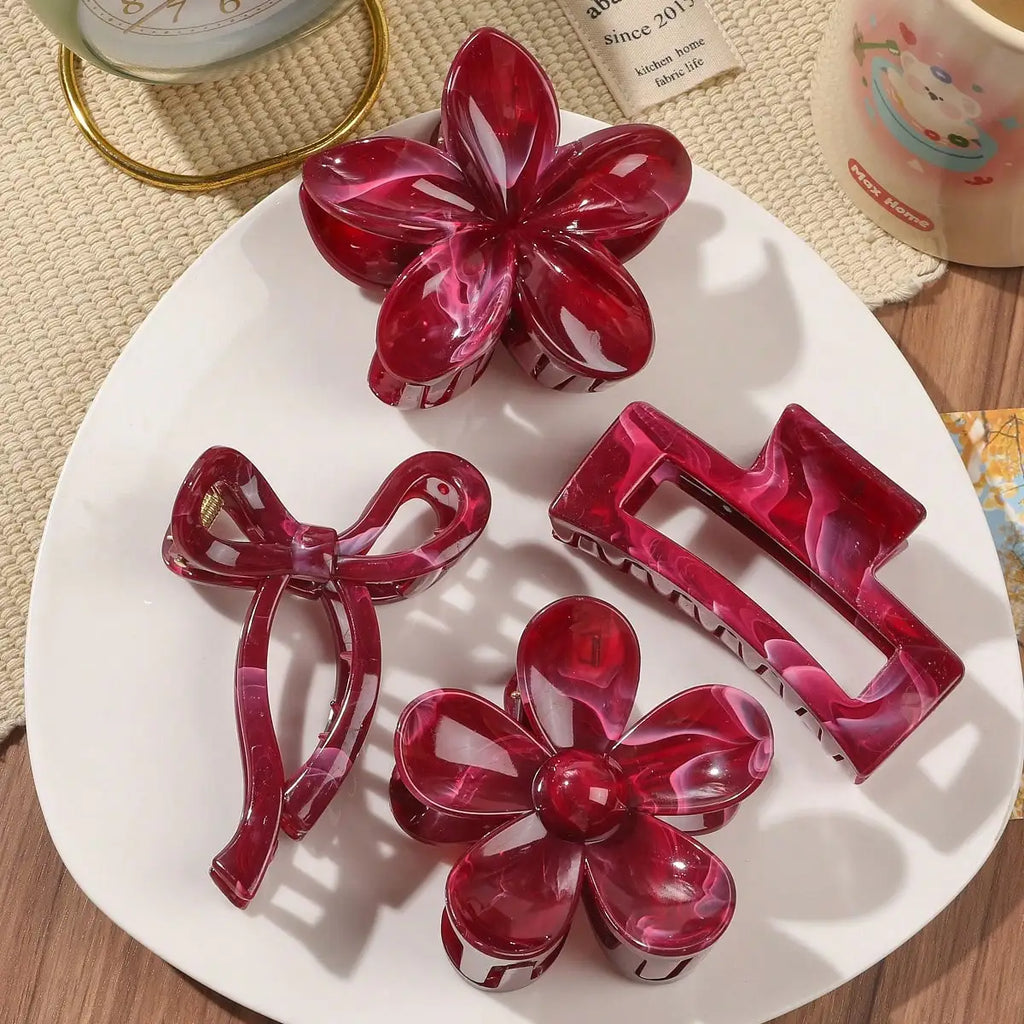 4Pcs Elegant Hair Claw Clip Set