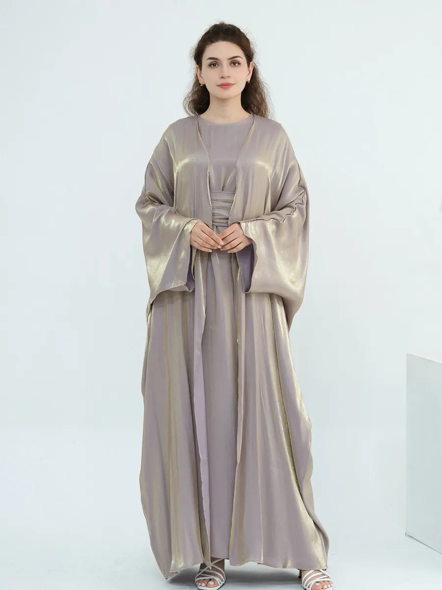 Arabic Kimono Cardigan Abaya Set