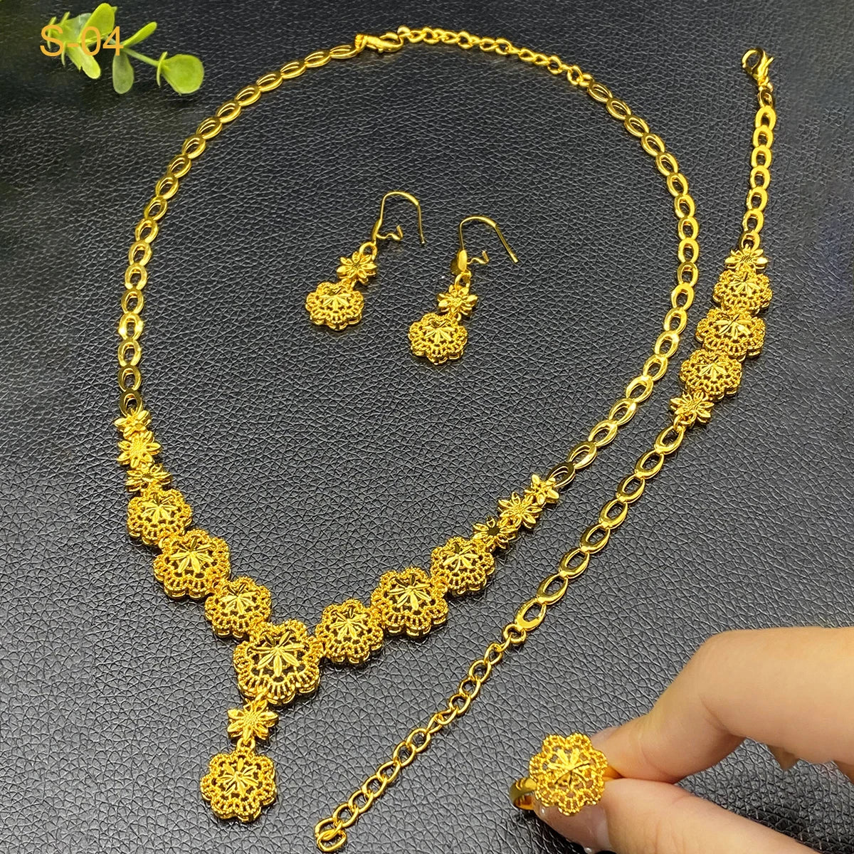 Golden Blossom Bridal Jewelry Set