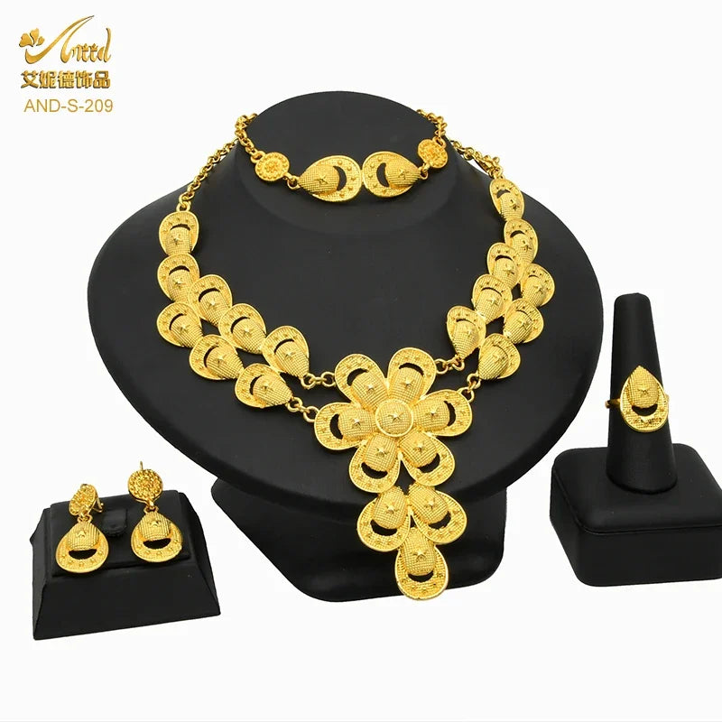 Golden Blossom Bridal Jewelry Set