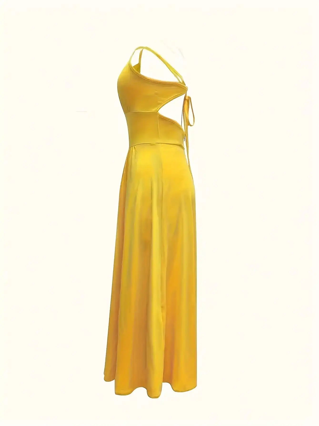 Slit Lace-Up Backless Camisole Dress