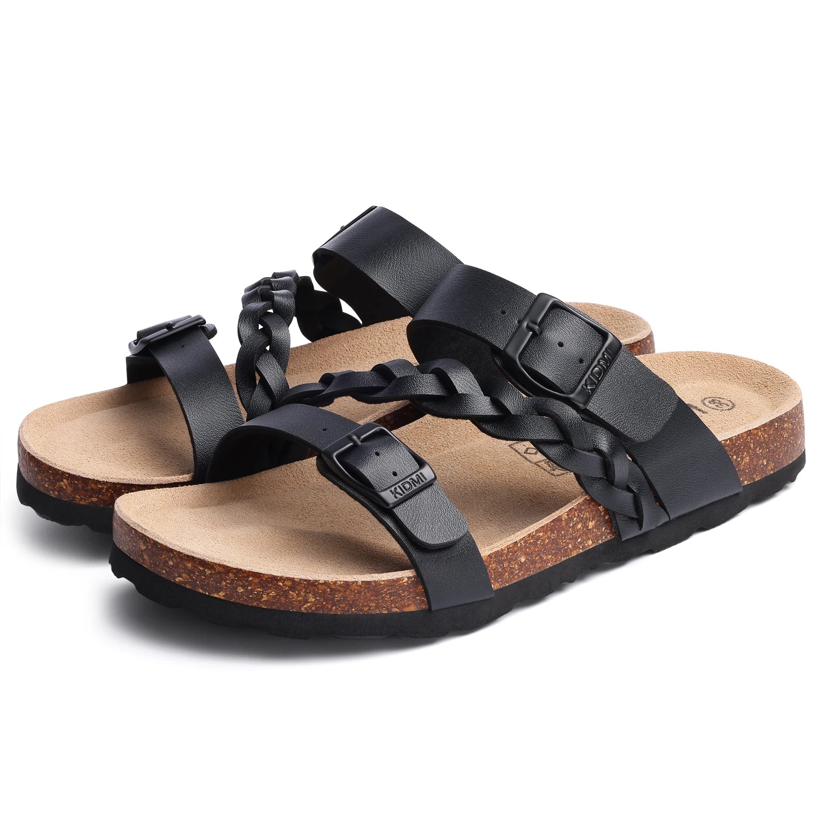 Cork Footbed Double Buckle Sandals