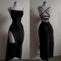 Strapless Bodycon Lace-Up Maxi Dress