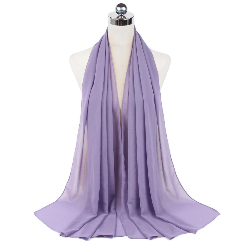 Signature Chiffon Hijab – Soft Lightweight Headscarf | 60 Colors