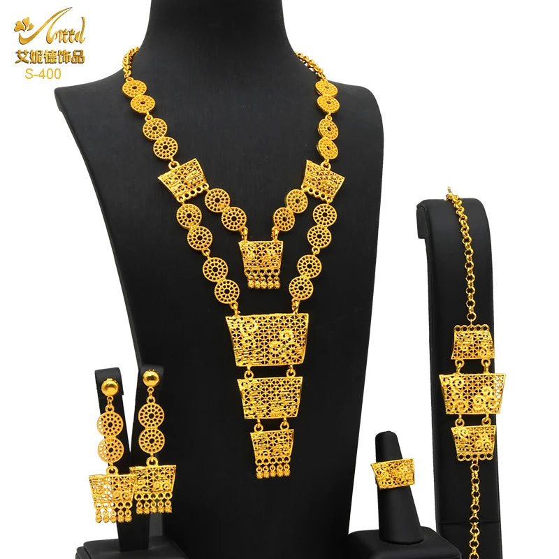 Royal Gold Wedding Jewelry Set