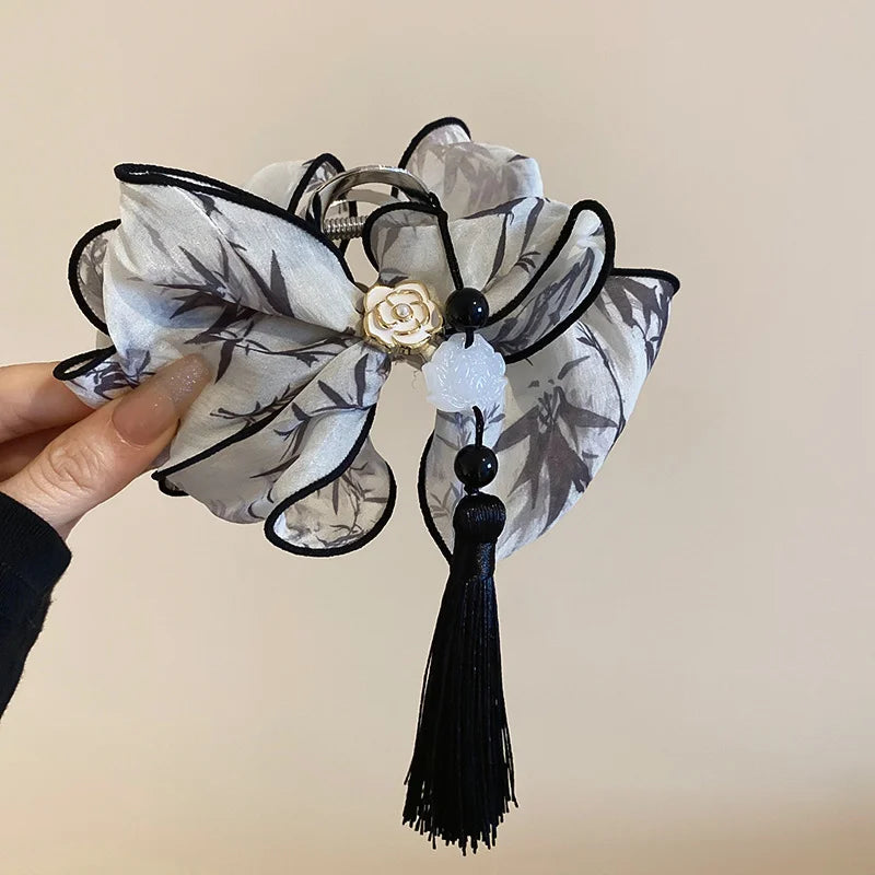 Chinese Butterfly Flower Tassel Hair Claw