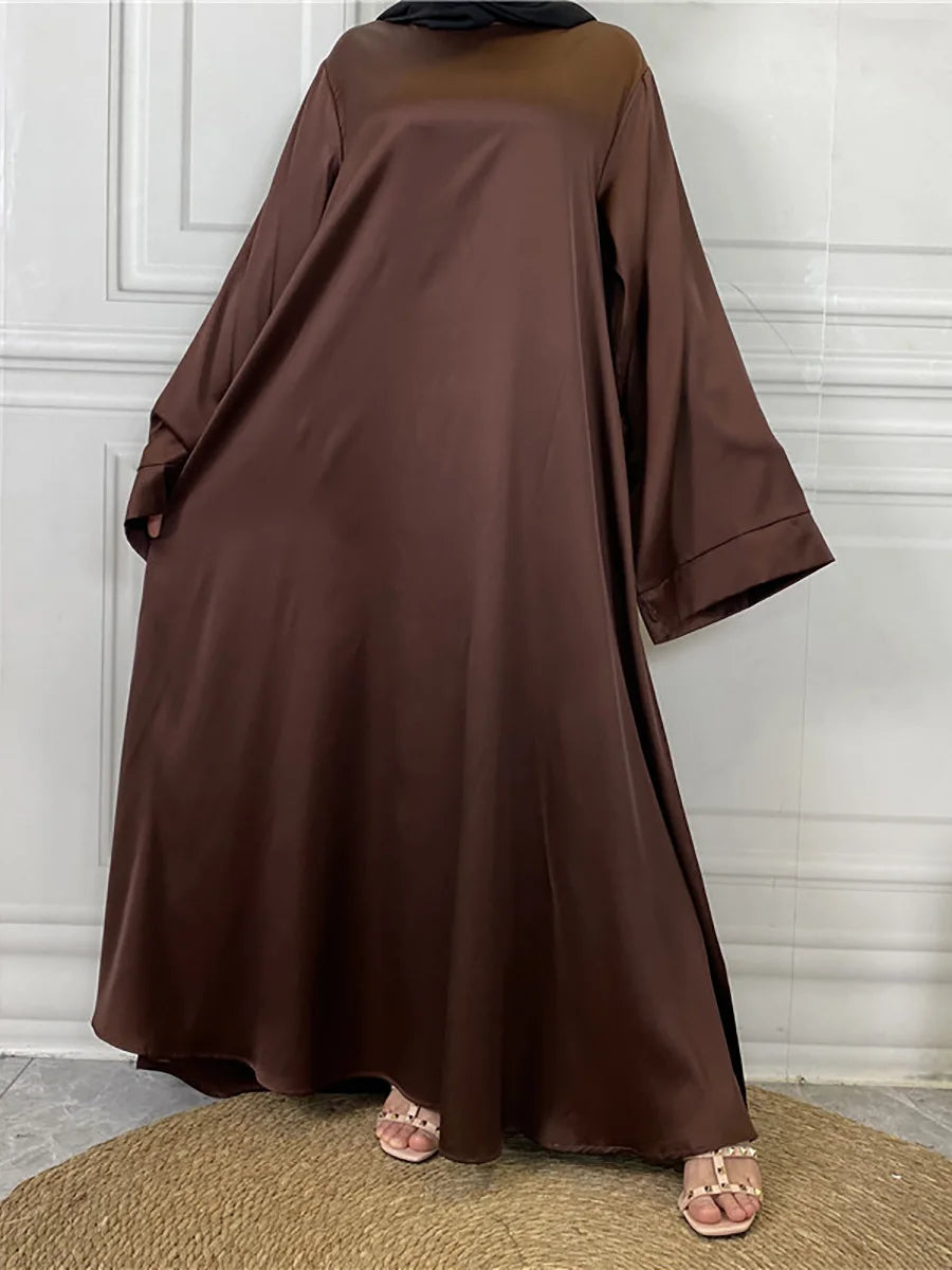 Middle Eastern Satin Long Abaya Dress
