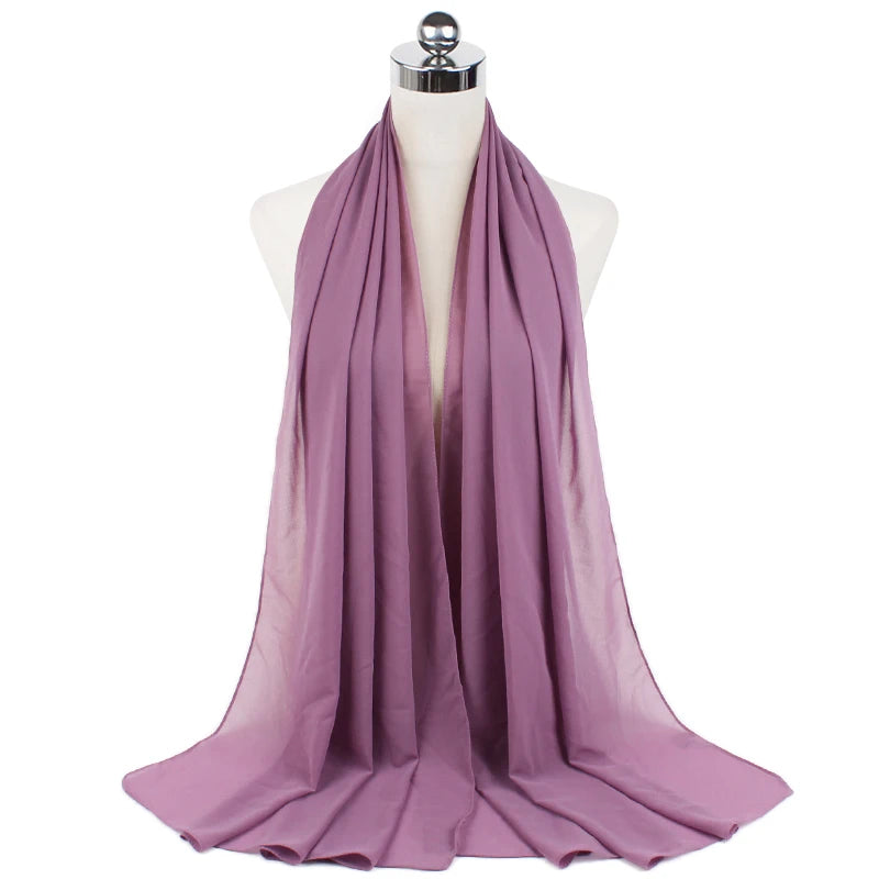 Signature Chiffon Hijab – Soft Lightweight Headscarf | 60 Colors