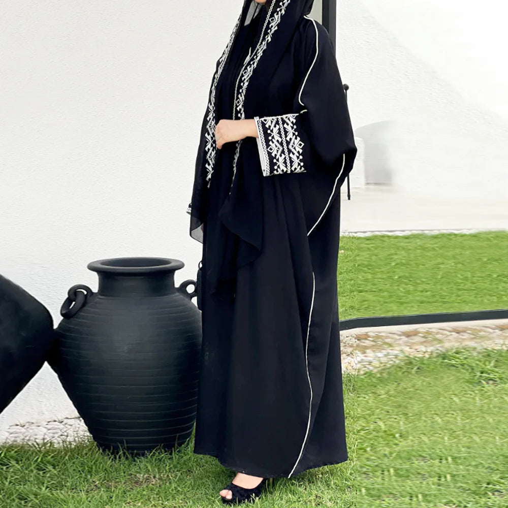 Embroidered Kimono Coat Abaya Caftan