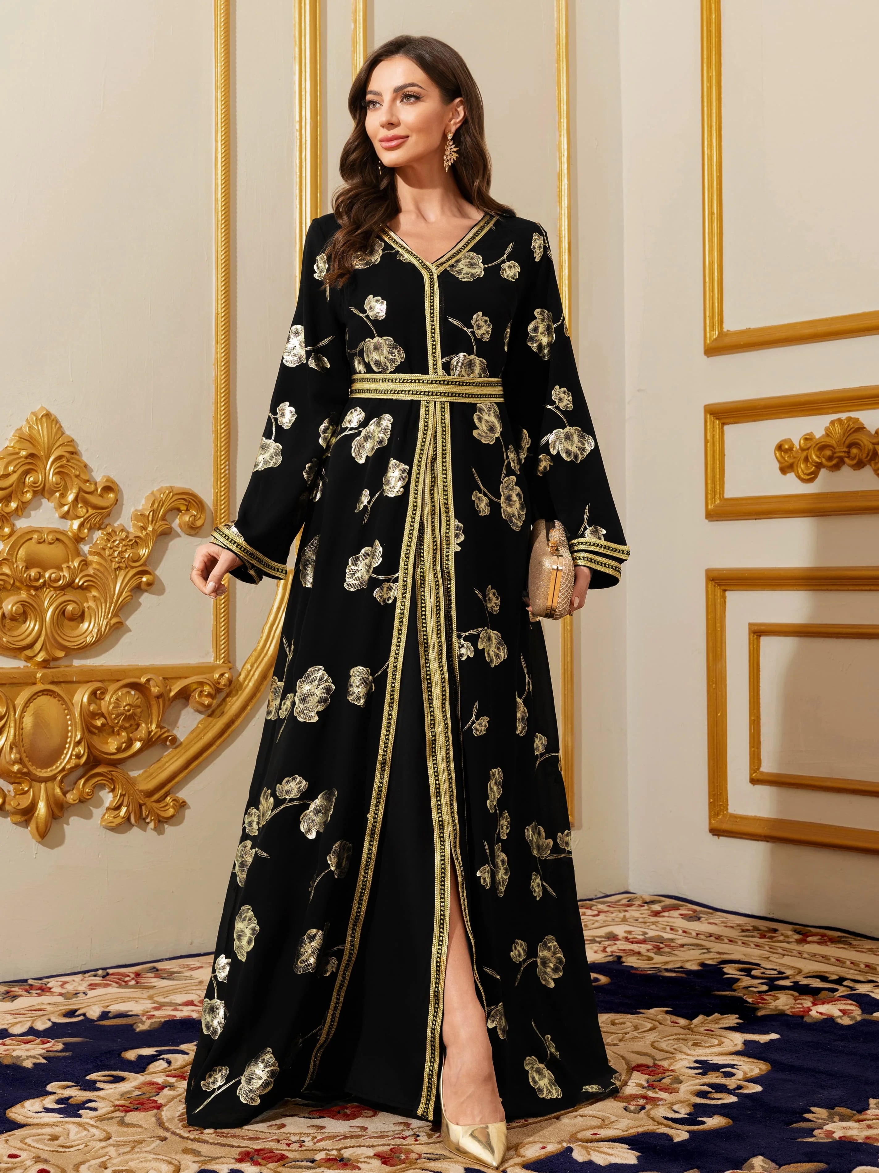 Moroccan Floral Maxi Kaftan Abaya