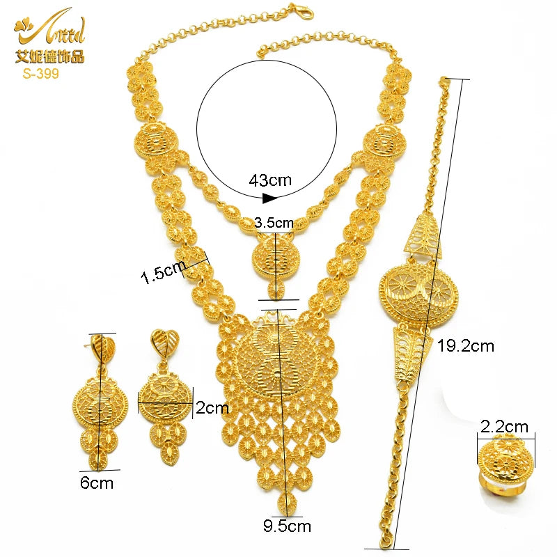 Royal Gold Wedding Jewelry Set