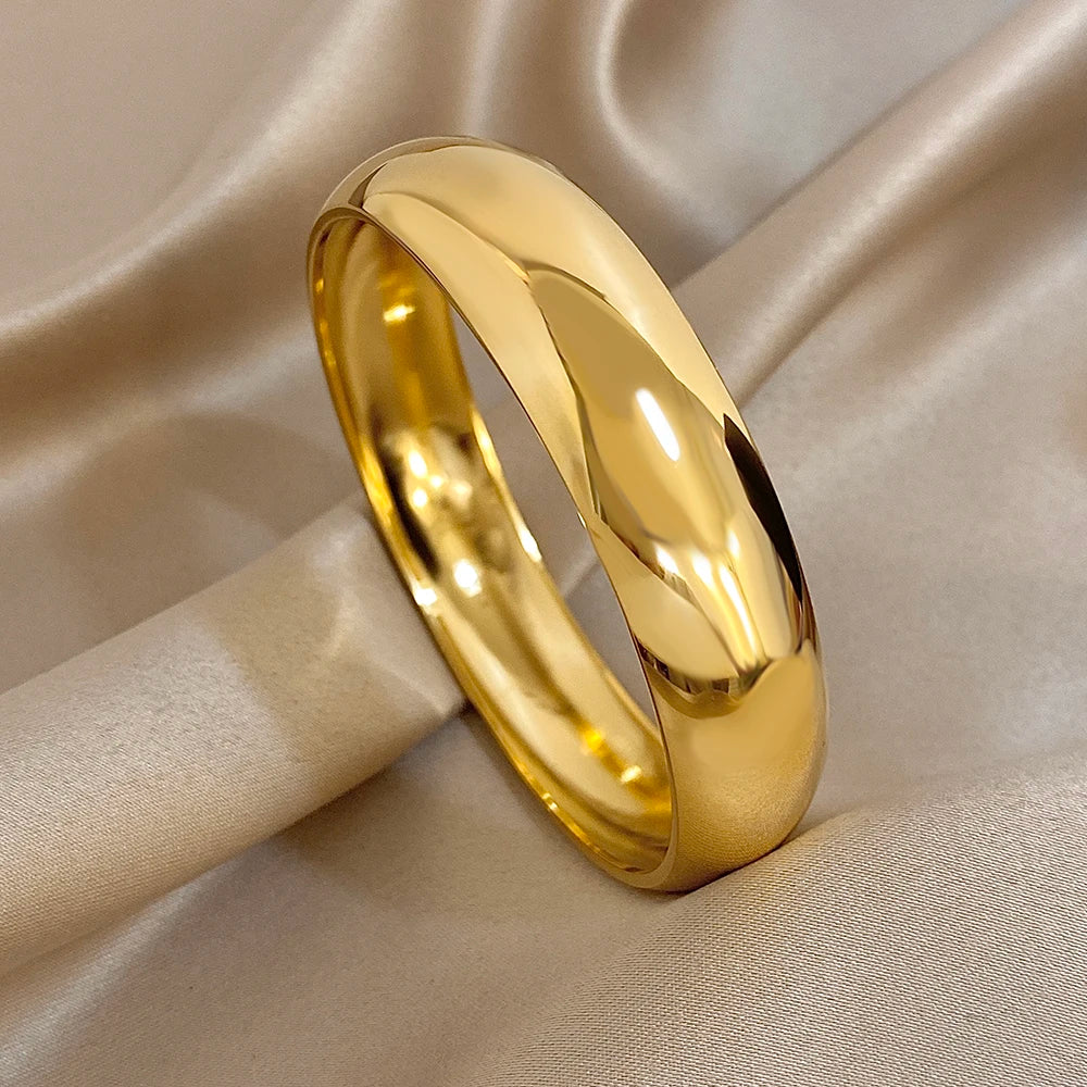Chunky Smooth Gold Cuff Bangle