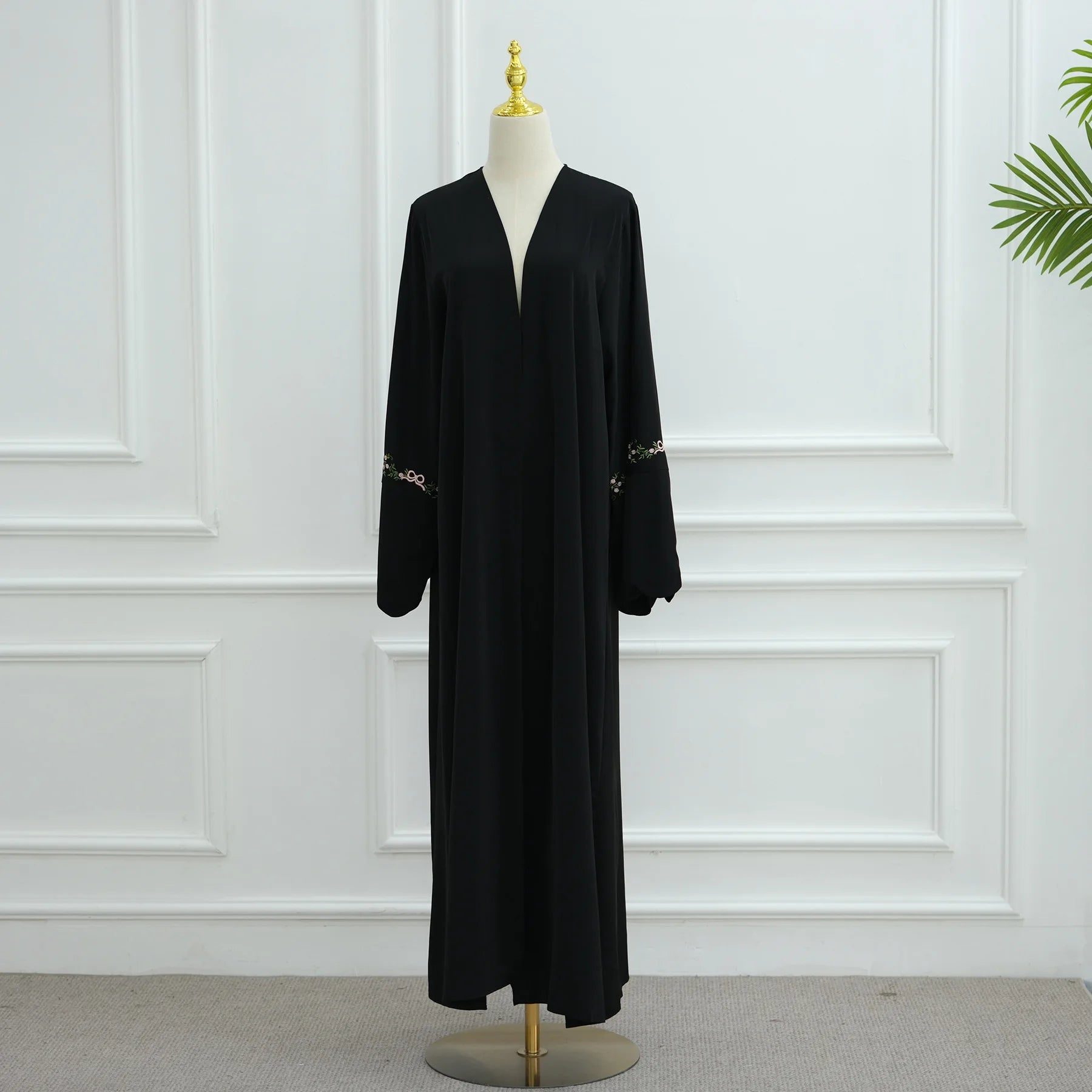 Luxurious Floral Embroidery Hijab Abaya Kaftan