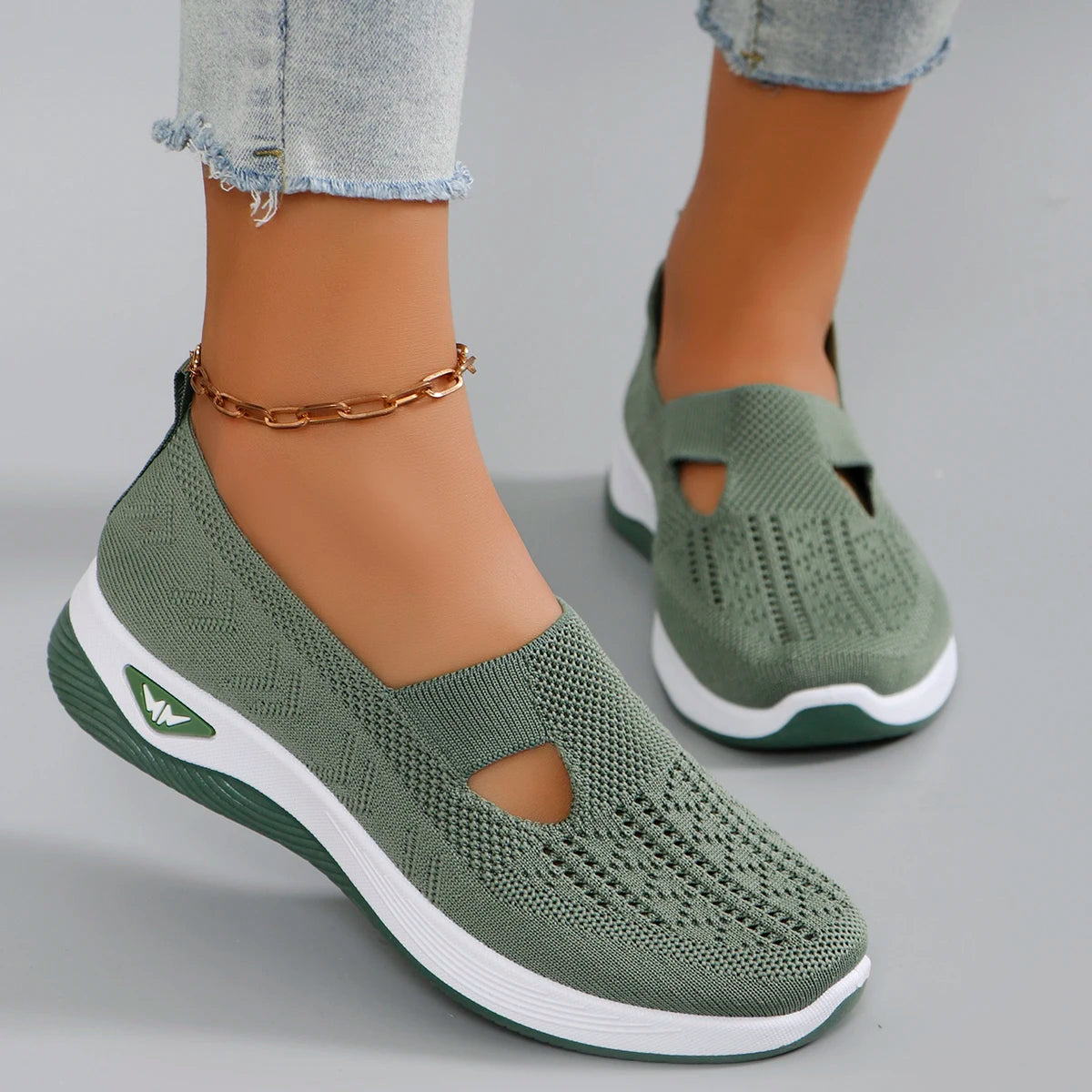 Women's Canvas Slip-On Shoes – Soft Casual Flat Sneakers