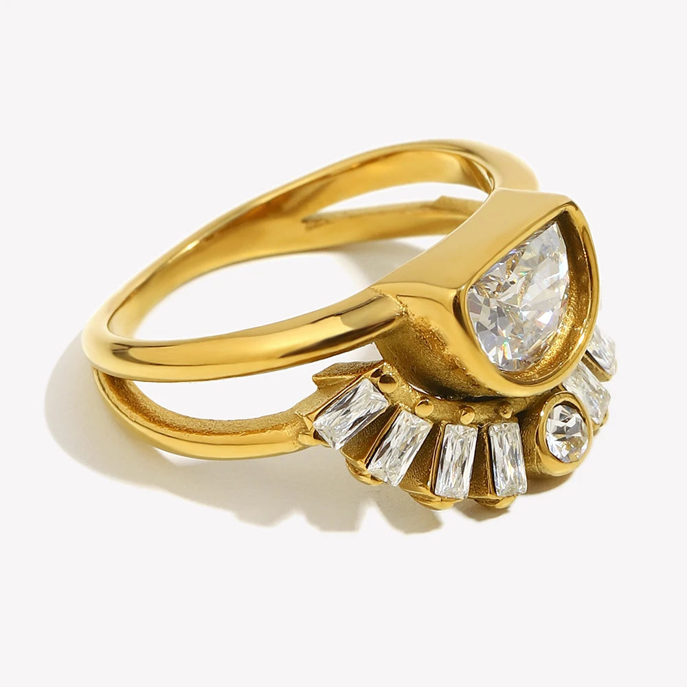 Golden Radiance Bridal Ring