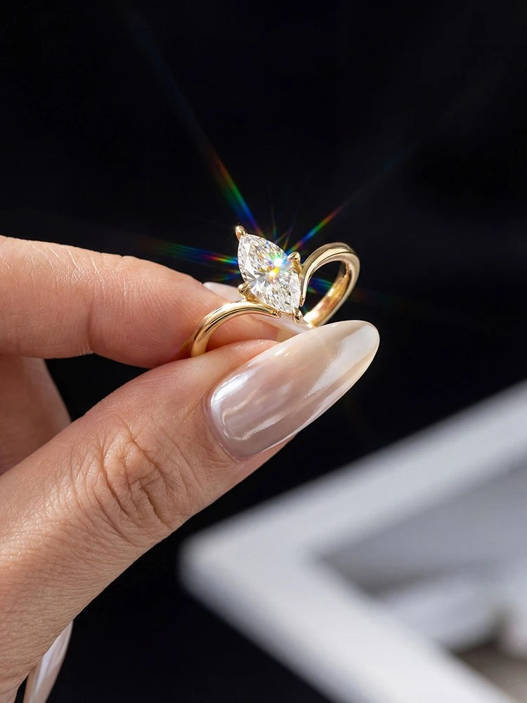 Radiant Teardrop Moissanite Ring