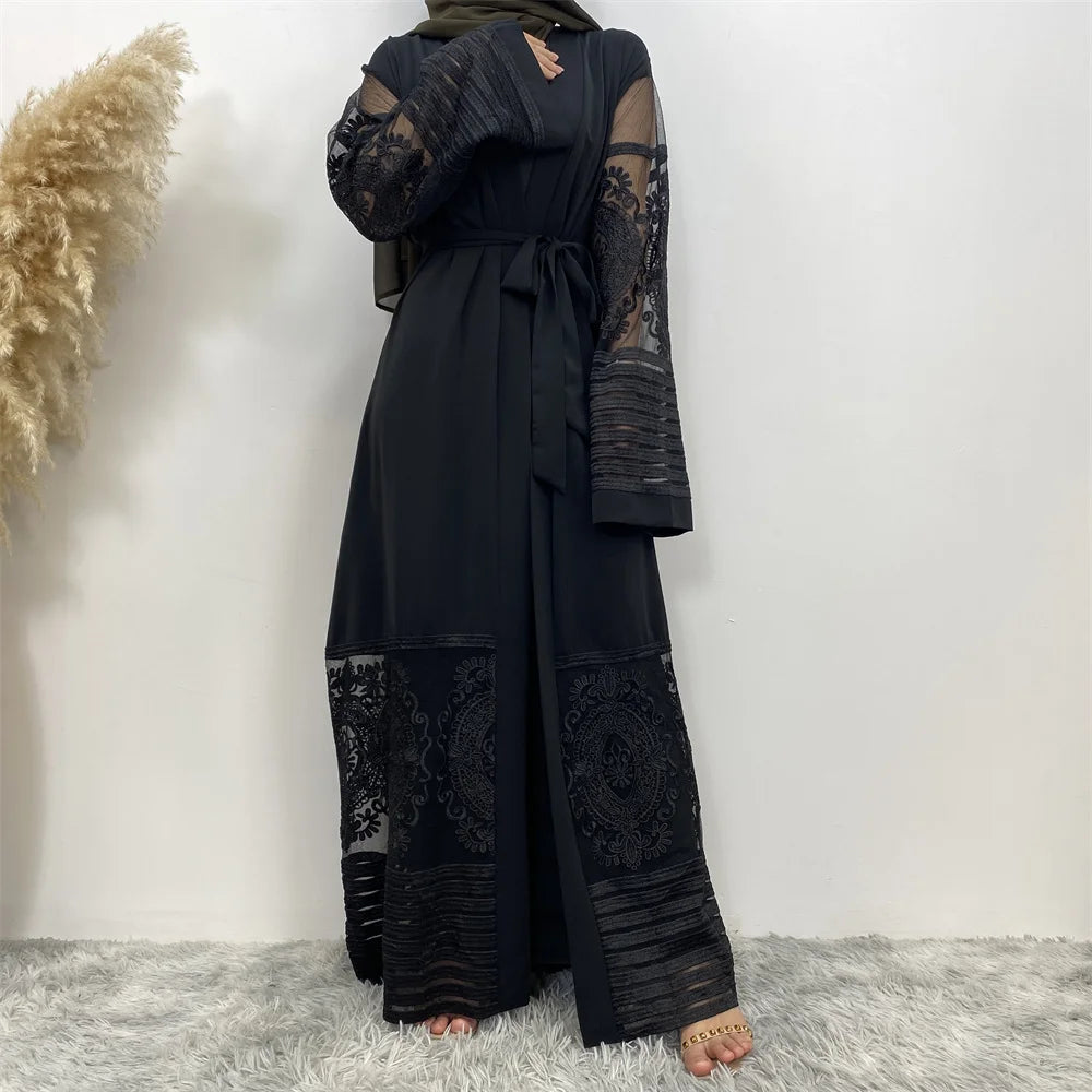 Gold Rhinestone Luxury Kaftan Abaya Dashiki Dress