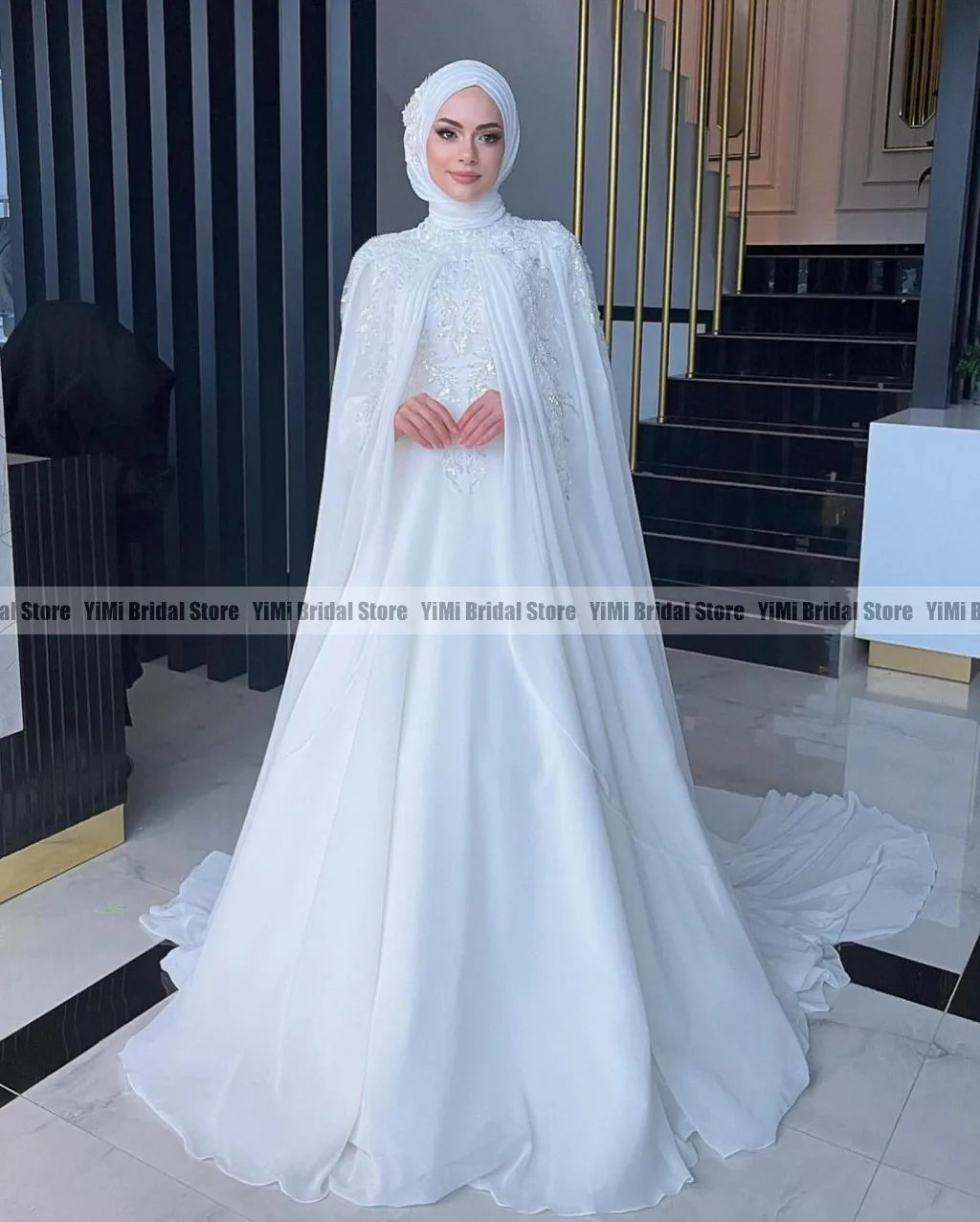 Veloura Grace Modest Chiffon Wedding Dress